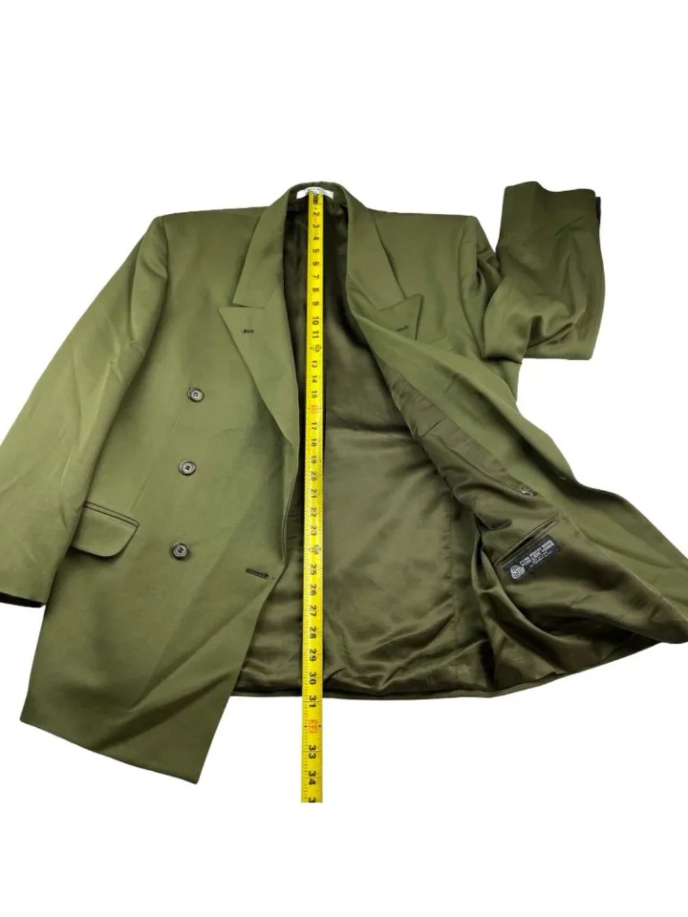 VTG Bugatchi x Michael Jordan Men's Double Breasted Blazer Olive Green • 42R US